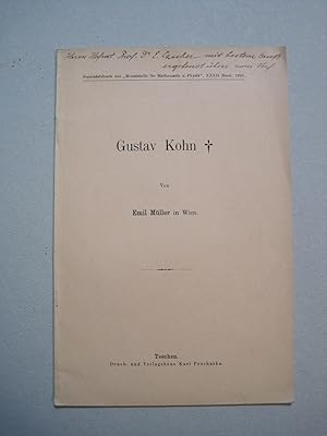 Gustav Kohn. Seperatabdruck aus "Monatshefte für Mathematik und Physik" XXXII. Band 1922