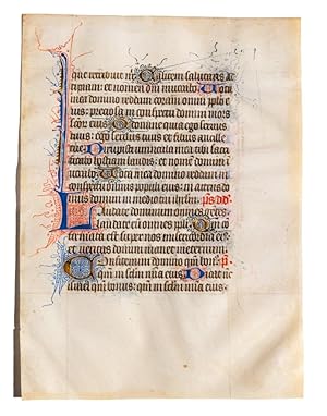 Leaf from a finely produced French Psalter, 1480