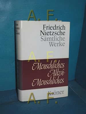 Bild des Verkufers fr Menschliches, Allzumenschliches : ein Buch fr freie Geister (Krners Taschenausgabe Band 72) zum Verkauf von Antiquarische Fundgrube e.U.