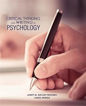 Immagine del venditore per Critical Thinking and Writing in Psychology venduto da GreatBookPrices