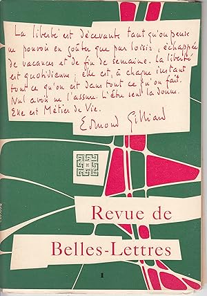 Revue des Belles-Lettres. No 1. Janvier-Mars 1956