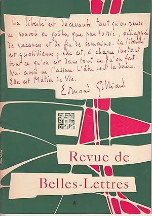 Revue des Belles-Lettres. No Juillet-Août 1956