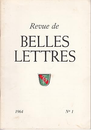 Revue des Belles-Lettres. No 1. Mai 1964