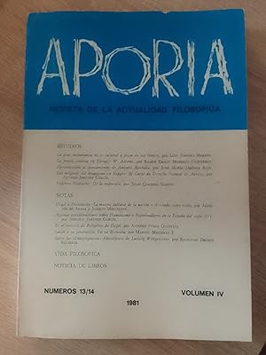 Aporia. Revista de actualidad filosófica nº 13-14