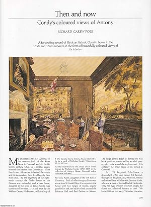 Imagen del vendedor de Nicholas Condy's Coloured Views of Antony House, Cornwall: Then and Now. An original article from Apollo, International Magazine of the Arts. a la venta por Cosmo Books