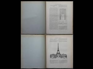 ENCYCLOPEDIE D'ARCHITECTURE n°2 1888 et n°15 1889 TOUR EIFFEL, EXPOSITION UNIVERSELLE 1889