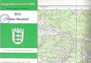 Image du vendeur pour Blatt 8015 Titisee-Neustadt (Topographische Karte 1 : 25.000 (Metischblatt)). Normalausgabe mit Waldflchen 1968 mis en vente par Paderbuch e.Kfm. Inh. Ralf R. Eichmann