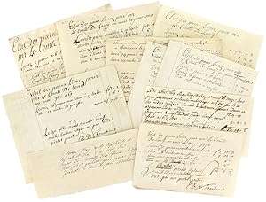 Late Eighteenth-century bread receipts for the household of the Comte De Lannoy. [With:] 9 other ...