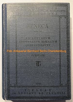 Bild des Verkufers fr L. Annaei Senecae opera quae supersunt. Vol. III: L. Annaei Senecae ad Lucilium epistularum moralium quae supersunt (Bibliotheca scriptorum Graecorum et Romanorum Teubneriana) zum Verkauf von Antiquariat Bernhard