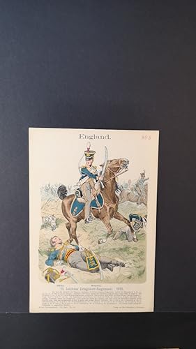 Bild des Verkufers fr Chromolithografie von 1896. England. 13. leichtes Dragoner-Regiment. 1815. zum Verkauf von ANTIQUARIAT Franke BRUDDENBOOKS