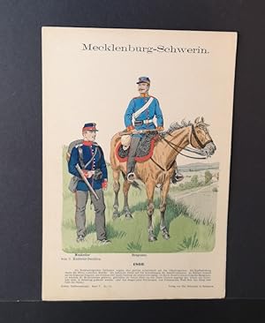 Bild des Verkufers fr Chromolithografie von 1896. Mecklenburg-Schwerin. Dragoner. 1866. zum Verkauf von ANTIQUARIAT Franke BRUDDENBOOKS