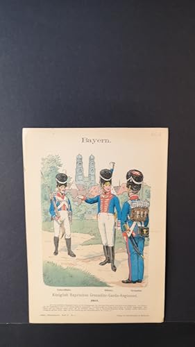 Bild des Verkufers fr Chromolithografie von 1896. Bayern. Knigliches Grenadier-Garde-Regiment. 1814. zum Verkauf von ANTIQUARIAT Franke BRUDDENBOOKS