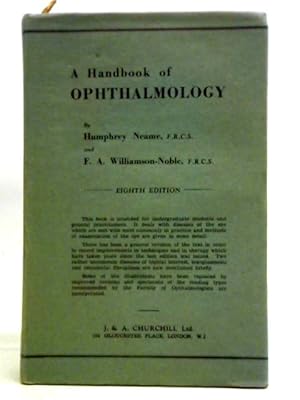 Bild des Verkufers fr A Handbook of Ophthalmology zum Verkauf von World of Rare Books