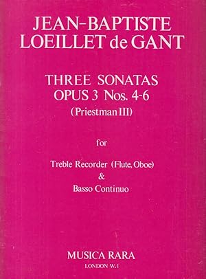 Three Sonatas Op.3 Nos.4-6 (Priestman III) - Set of Parts