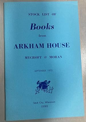 Bild des Verkufers fr Stock List iof Books from Arkham House Mycroft & Moran September 1975 zum Verkauf von biblioboy