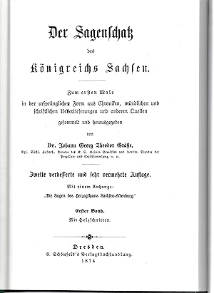 Bild des Verkufers fr Der Sagenschatz des Knigreichs Sachsen, REPRINT. HIER: Band 1, zum Verkauf von Antiquariat Kastanienhof
