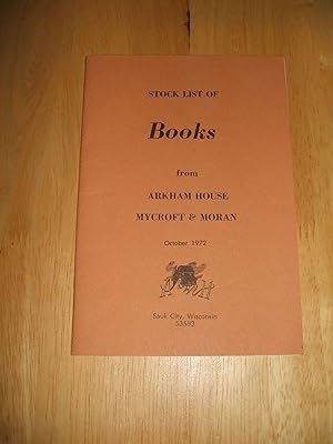 Bild des Verkufers fr Stock List Of Books From Arkham House, Mycroft & Moran for October 1972 zum Verkauf von biblioboy