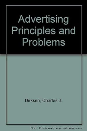 Imagen del vendedor de Advertising principles, problems, and cases a la venta por -OnTimeBooks-