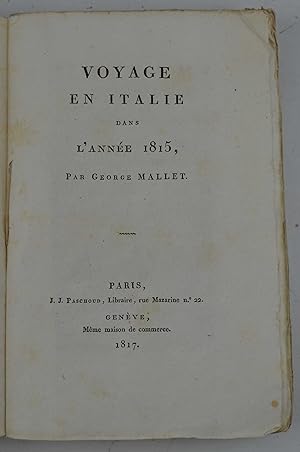 Voyage en Italie dans l'année 1815&
