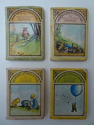 Seller image for Pooh goes visiting and gets into a tight place/ Pooh and Piglet go hunting and nearly catch a Woozle/ Pooh hears a buzzing noise and meet some bees/ Eeyore loses a tail and Pooh finds one. 4 vols. for sale by Antiquariaat De Boekenbeurs