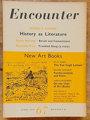 Image du vendeur pour Encounter April 1959 / W H Auden "Calm Even in the Catastrophe" / Colin MacInnes "A Taste Of Reality" / Reynolds Price "Troubled Sleep" (a story) / George F Kennan "History As Literature" / "De Tocqueville - Unpublished Fragments" translated by J P Mayer / Staurt Holroyd "Revolt And Commitment" / Geoffrey Gorer "Pride, Shame, And Guilt" / Richard Wollheim "A Critic of Our Time" mis en vente par Shore Books