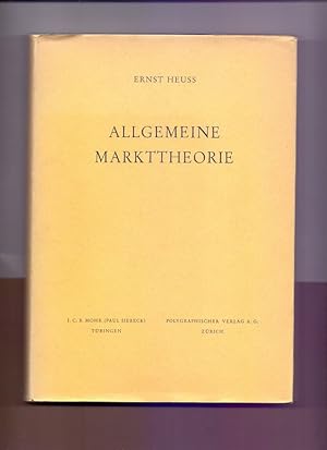 Imagen del vendedor de Allgemeine Markttheorie. a la venta por Die Wortfreunde - Antiquariat Wirthwein Matthias Wirthwein
