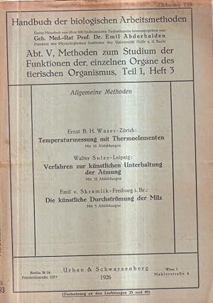 Bild des Verkufers fr (Handbuch der biologischen Arbeitsmethoden Abt. V. zum Verkauf von Clivia Mueller