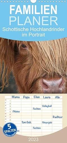 Bild des Verkufers fr Familienplaner Schottische Hochlandrinder - Highland Cattle im Portrait (Wandkalender 2023 , 21 cm x 45 cm, hoch) : Schottische Hochandrinder, die Rinderrasse die auf der ganzen Welt bekannt und geschtzt ist. (Monatskalender, 14 Seiten ) zum Verkauf von AHA-BUCH GmbH