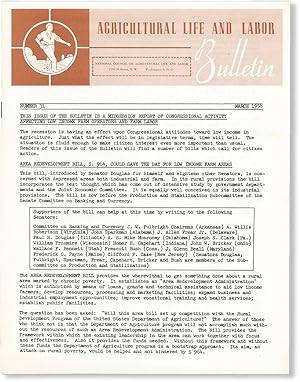 Agricultural Life and Labor Bulletin, No. 31, March, 1958