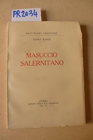 Image du vendeur pour Masuccio salernitano mis en vente par Studio Bibliografico Restivo Navarra