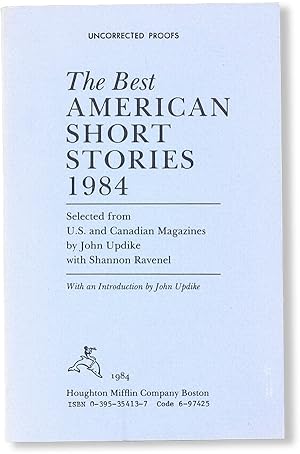 Bild des Verkufers fr The Best American Short Stories 1984 [Uncorrected Proof] zum Verkauf von Lorne Bair Rare Books, ABAA