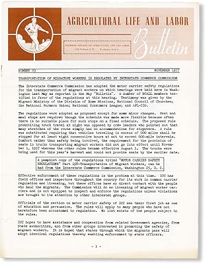 Agricultural Life and Labor Bulletin, No. 29, November, 1957