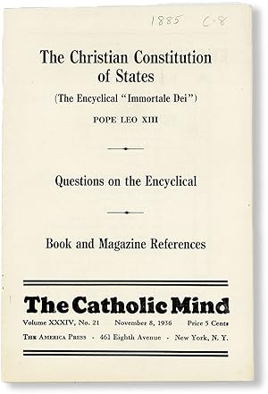 The Catholic Mind, Vol. XXXIV, no. 21, November 8, 1936