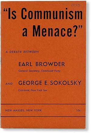 Immagine del venditore per Is Communism a Menace?" A Debate venduto da Lorne Bair Rare Books, ABAA