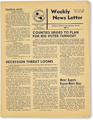 Weekly News Letter, Vol. 2, no. 40, Oct. 28, 1960