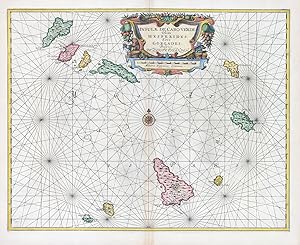 Imagen del vendedor de c1690 (Cape Verde Islands) Insulae de Cabo Verde Antique Map Sea Chart a la venta por Antique Paper Company