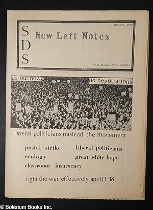 Seller image for SDS new left notes, vol. 5, no. 11 (April 6, 1970) for sale by Bolerium Books Inc.