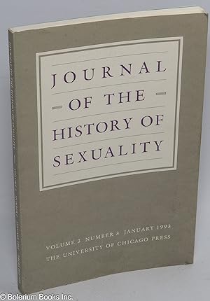 Immagine del venditore per Journal of the History of Sexuality: vol. 3, #3, January 1993 venduto da Bolerium Books Inc.