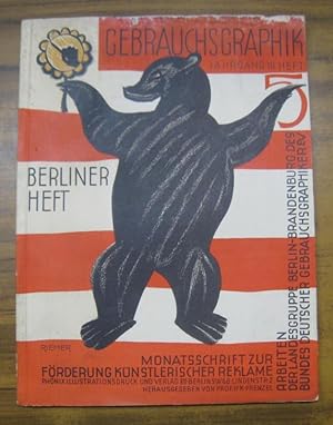 Berliner Heft. - Gebrauchsgraphik 1926, Heft 5 des dritten ( 3. ) Jahrgangs 1926. - Arbeiten der ...