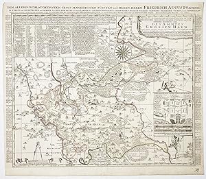 Bild des Verkufers fr Accurate geographische Delineation der in dem Meisnischen Creisse des Churfrstenthums Sachsen liegenden Dioeces oder des Ammtes Grossenhayn." - Groenhain Riesa Mhlberg Senftenberg Tettau LK Meien / Sachsen zum Verkauf von Antiquariat Steffen Vlkel GmbH