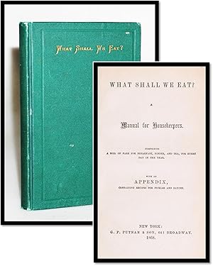 What Shall We Eat? A Manual for Housekeepers. Comprising a Bill of Fare for Breakfast, Dinner, an...