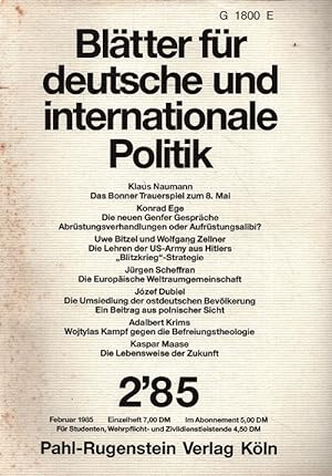 Bild des Verkufers fr Bltter fr deutsche und internationale Politik Heft 2/85 (30. Jahrgang) zum Verkauf von Versandantiquariat Nussbaum