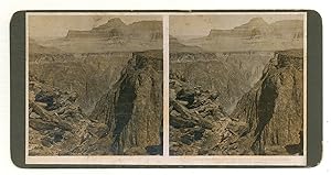 [Stereoview]: Looking Down Granite Gorge from Grand View Trail, Grand Canyon, Arizona