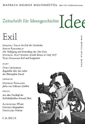 Seller image for Zeitschrift fr Ideengeschichte Heft II/1 Frhjahr 2008: Exil H. 2,1. Exil for sale by Berliner Bchertisch eG