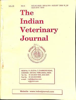 Seller image for The Indian Veterinary Journal Vol. 85 No. 8 for sale by Majestic Books