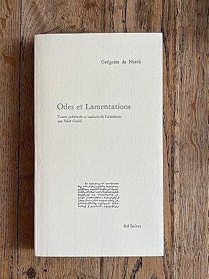 Image du vendeur pour Odes et Lamentations. Texte prsent et traduit de l'armnien par Vah Godel. mis en vente par Librairie Pierre BRUNET