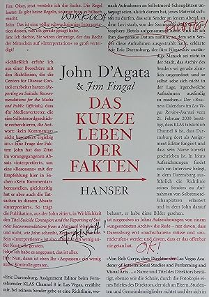 Seller image for Das kurze Leben der Fakten. for sale by books4less (Versandantiquariat Petra Gros GmbH & Co. KG)