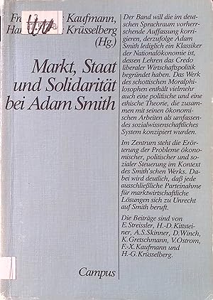 Bild des Verkufers fr Markt, Staat und Solidaritt bei Adam Smith. zum Verkauf von books4less (Versandantiquariat Petra Gros GmbH & Co. KG)