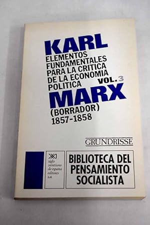 Imagen del vendedor de Elementos fundamentales para la crtica de la economa poltica a la venta por Alcan Libros