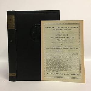 Opera omnia di Benito Mussolini vol, IX. Dalla crisi del Ministero Boselli al Piave (18 giugno 19...